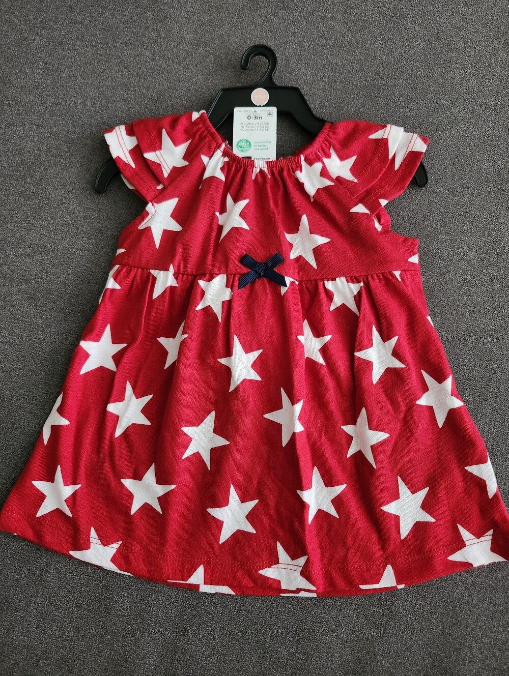 Baby 2-piece Dress Set Red with White Stars